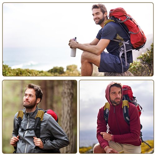 NQEUEPN 2pcs Shoulder Strap Pads, 1000D Nylon Plate Carrier Shoulder Pads for Bag Strap Breathable Soft Shoulder Strap Cushion for Molle Vest Outdoor Backpack (Camel)