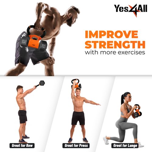 Yes4All Kettle grip, Kettlebells Dumbbell Grip Handle, Convert Dumbbells into Kettlebell, Portable Dumbbell Converter Weight Grip for Home Gym