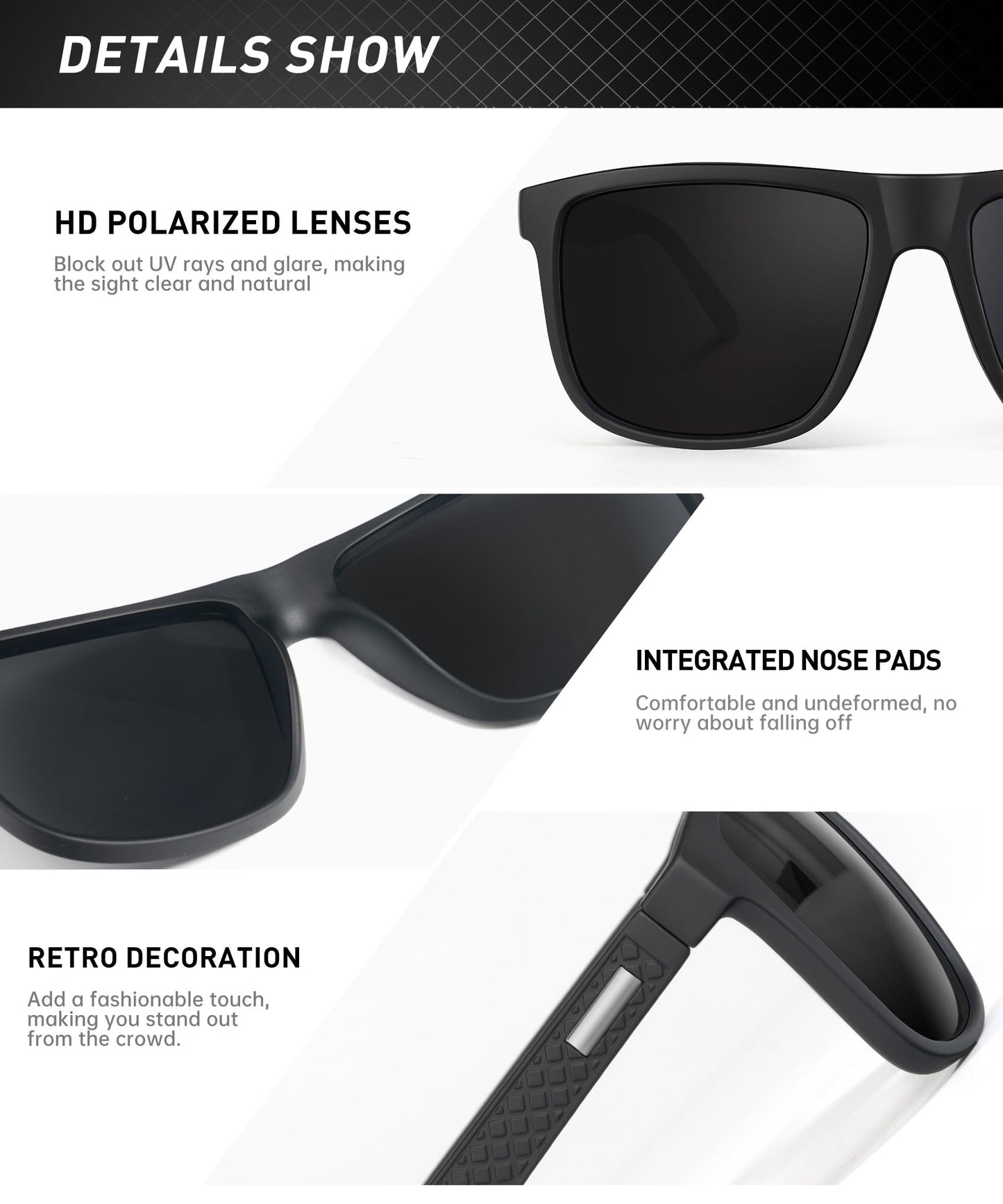 KALIYADI Sunglasses-Men Polarized-Sunglasses Mens Sun glasses: Sun Glasses Polarized UV Protection Unisex Driving Fishing Golf