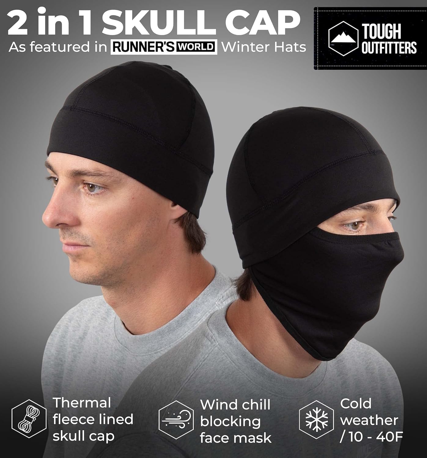 Tough Headwear Skull Cap for Men - Beanie Hats - Skully Beanie Cap - Cooling Skull Caps for Men Locs Sweat Dreads Running