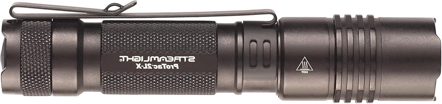 Streamlight 88082 ProTac 2L-X USB 500-Lumen 6800 Candela EDC High Performance Multi-Fuel Tactical Rechargeable Flashlight, Includes USB Cable, Holster, Clip, Retail Clear Packaging, Black