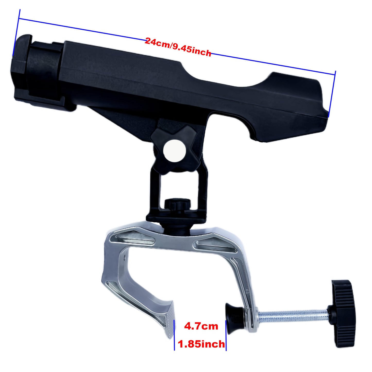 HiUmi Fishing Boat Rods Holder with Large Clamp Opening 360 Degree Adjustable Fishing Rod Racks Folding Holder (RH20-4Pack)