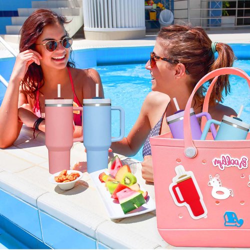 BABORUI Cup Charms for Bogg Bag, Accessories Charms for Bogg Bag All Size, Tumbler with Handle Shaped Charm Compatible with Bogg Bag/Simply Southern Beach Tote Bag