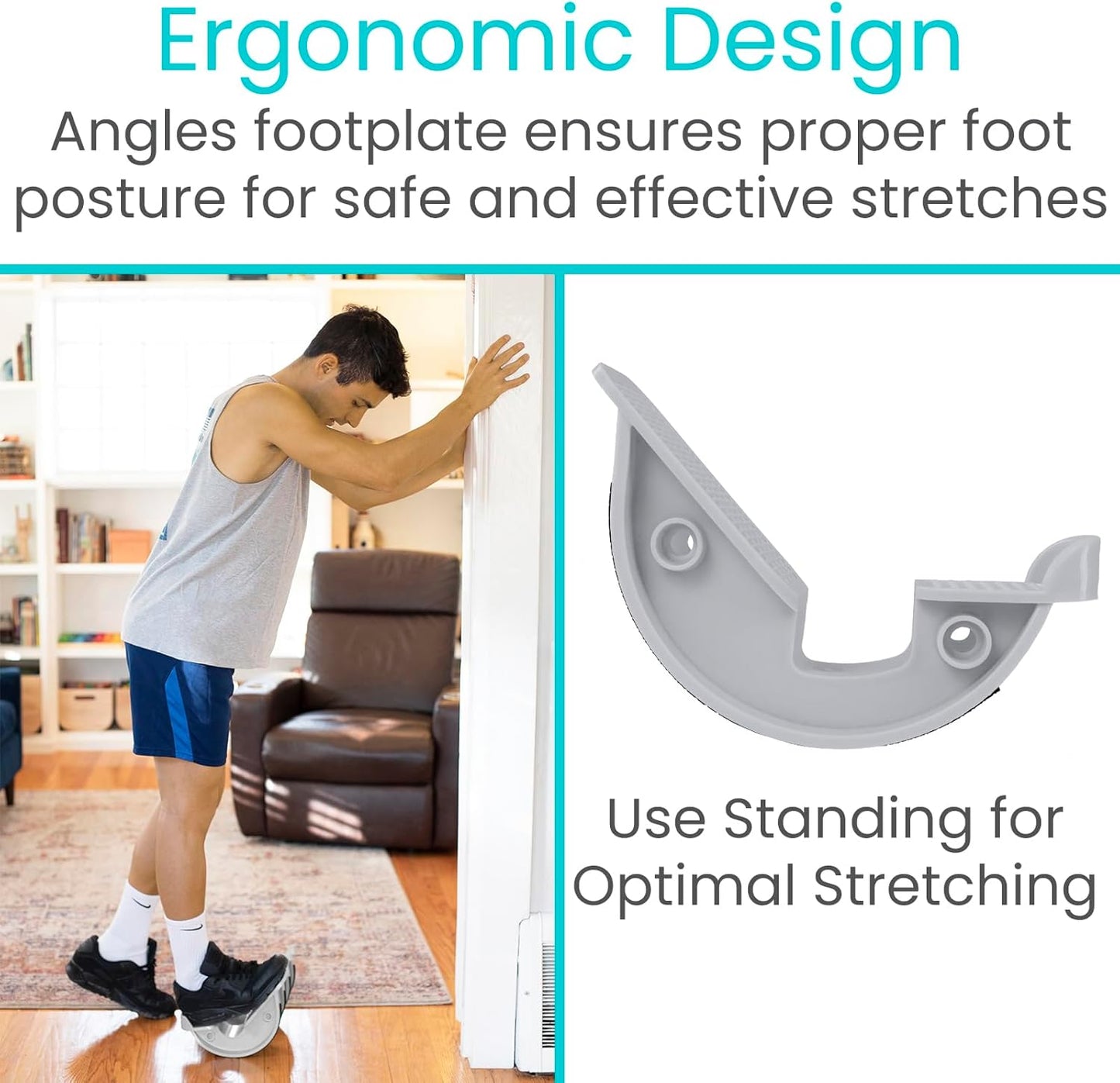 Vive Foot Rocker - Calf Stretcher for Achilles Tendinitis, Heel, Feet, Shin Splint, Plantar Fasciitis Pain Relief - Stretches Strained Leg Muscle - Ankle Wedge Stretch Improves Flexibility