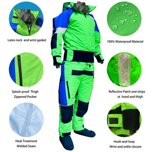 Mens Drysuits for Kayaking & Cold Water Sports (Large)