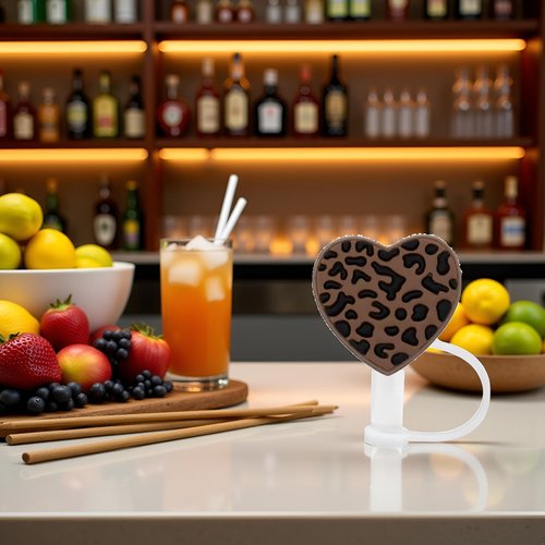 Dark Brown Straw Cover for Stanley 40&30 Oz Cup, 8mm Silicone Straw Covers Cap for Stanley Cup Accessories, Cute Topper for Tumblers, Cap Stopper for Reusable Straws Tip Lids (DM370)