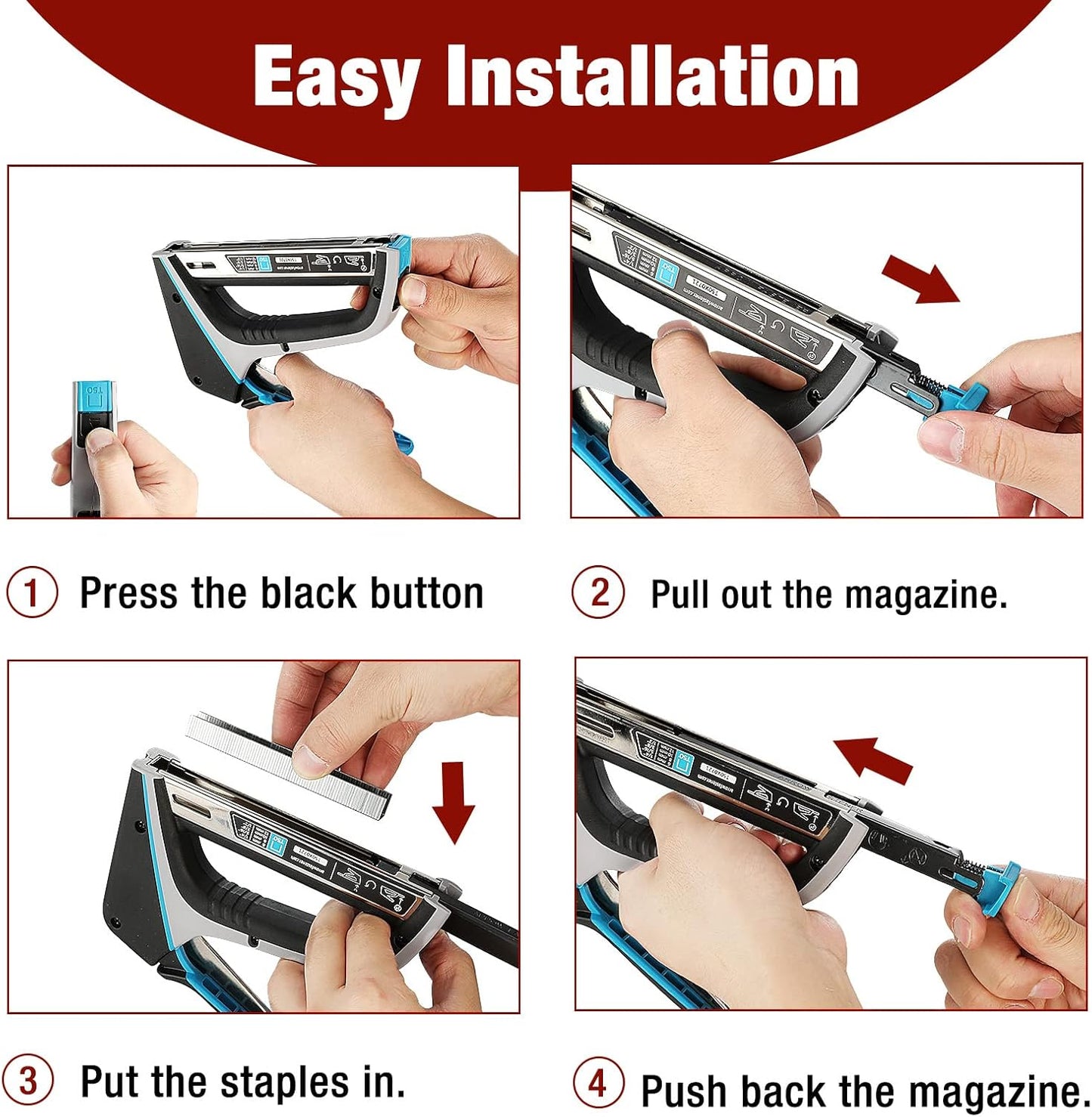 Arrow T50 Staple Gun Kit, Lightweight & Comfortable Grip, with 3750 Pieces T50 1/4", 3/8", 1/2" Staples, for Upholstery Professional Projects, T50X TacMate