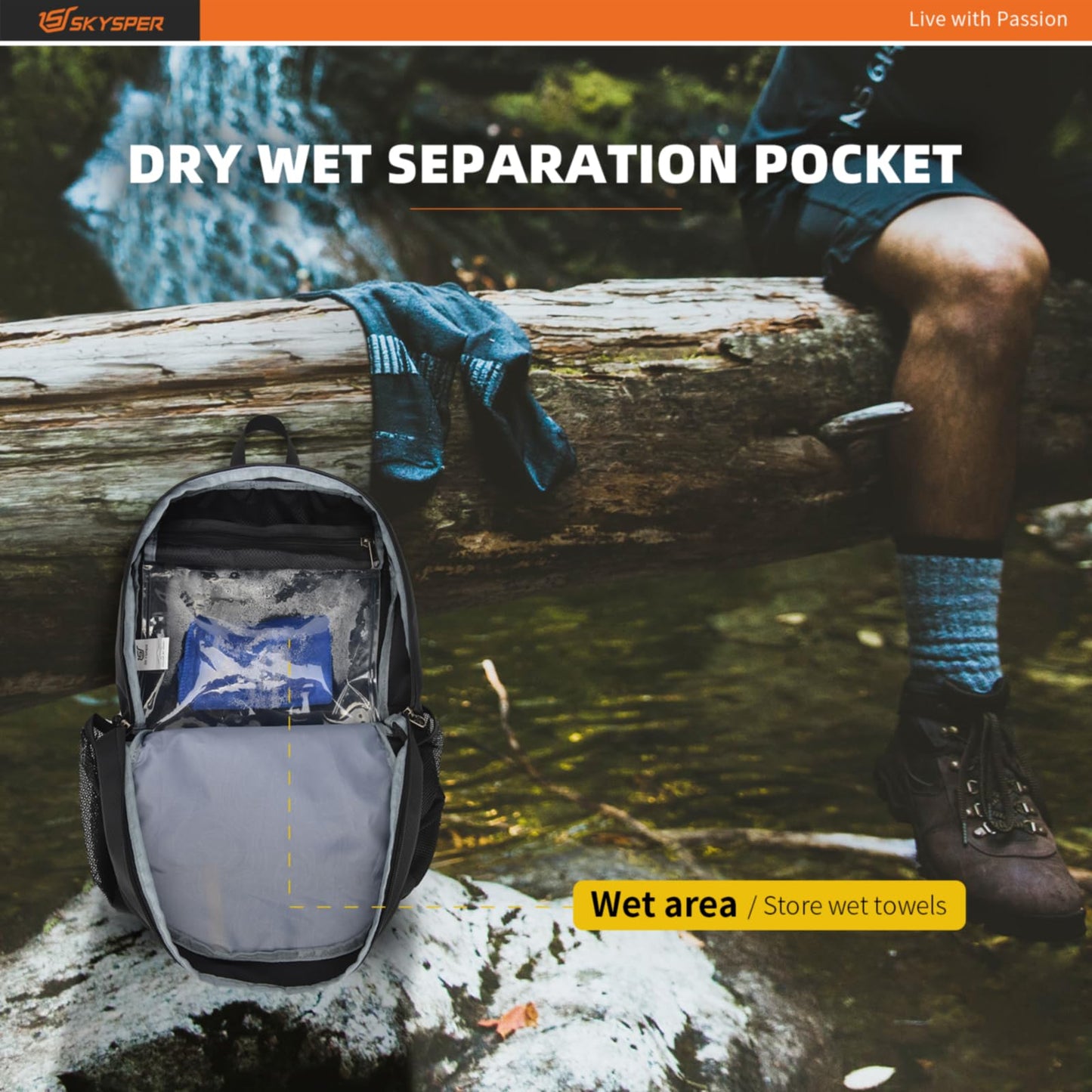 SKYSPER Packable Hiking Backpack - 20L Travel Backpacks for Women Men Foldable Daypack Lightweight Nylon Small Bag