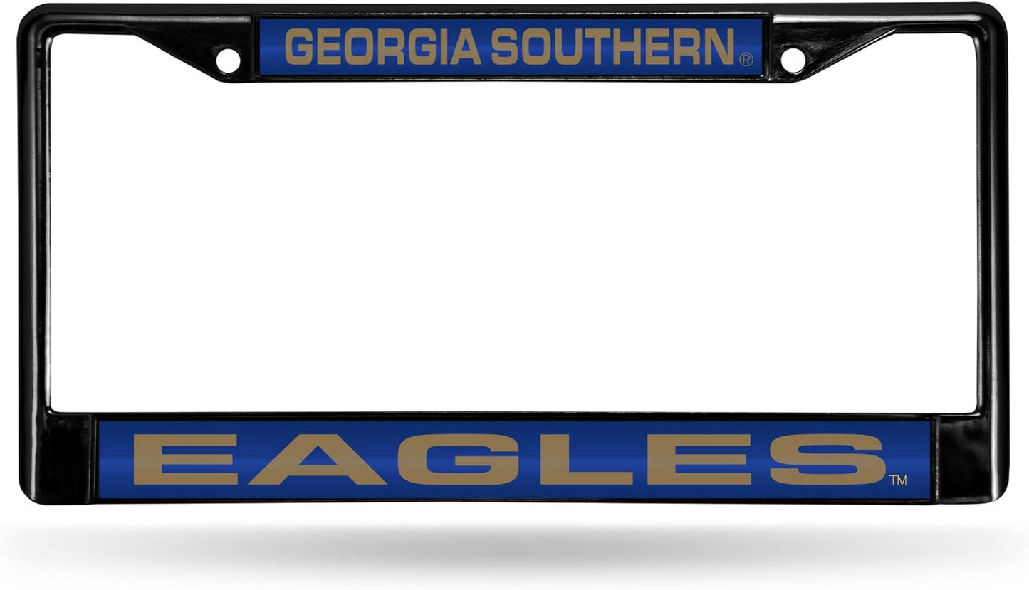 NCAA Black Laser Cut Chrome License Plate Frame for Car/Truck/SUV - 12x6" Auto Accessory