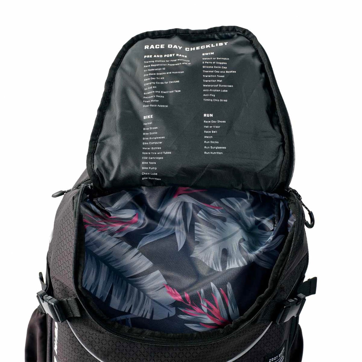 Zoot Ultra Tri Bag, Triathlon Transition Backpack with Wet Storage for Men & Women Athletes, Race Day, Travel & Train, Black
