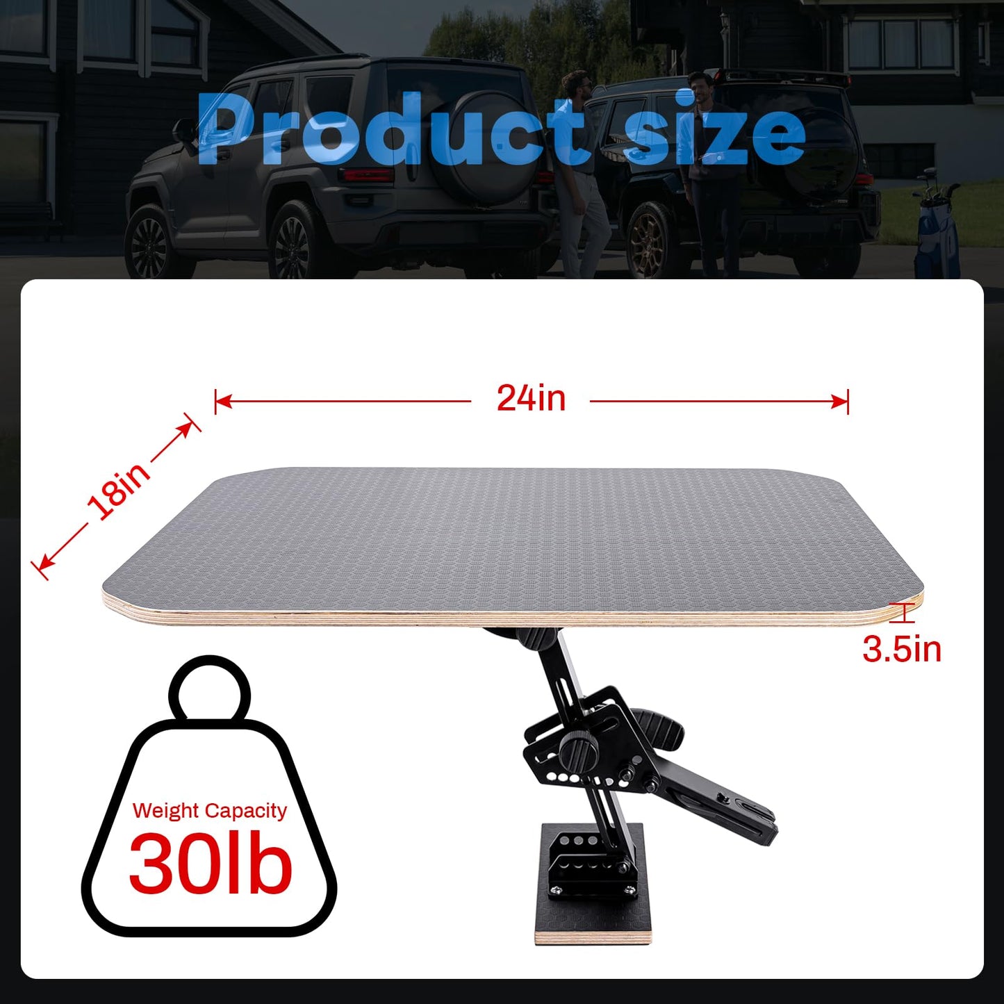 Generic Car Tail Table Portable Tailgate Camping Table for Cars, Vans & SUVs | Folding Outdoor Vehicle Table for Camping, Road Trips, Tailgating, and On-The-Go Workspaces