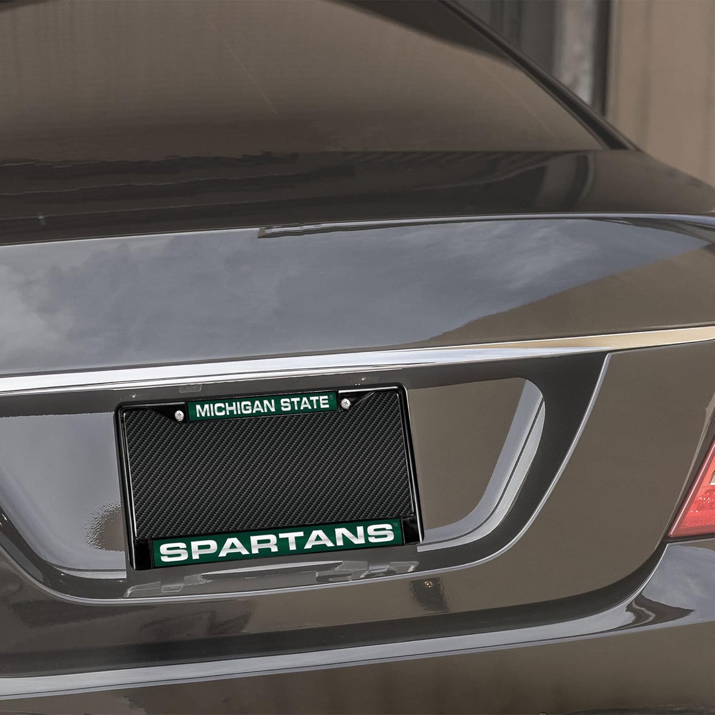 NCAA Black Laser Cut Chrome License Plate Frame for Car/Truck/SUV - 12x6" Auto Accessory