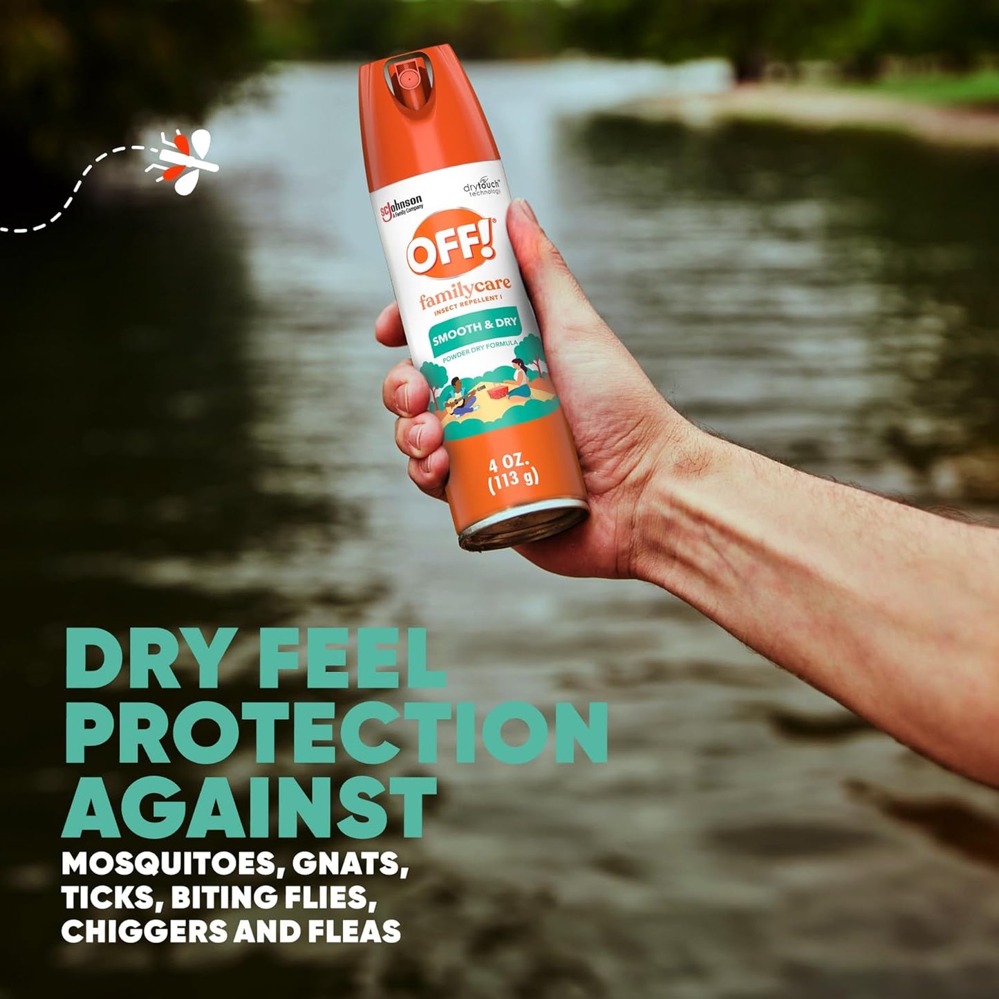 OFF! Family Care Mosquito, Tick, and Insect Repellent, Bug Spray Containing 15% DEET, Protects Against Mosquitoes, 4 Oz, 2 Count