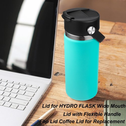 Lid for Hydro Flask Wide Mouth, Lids Compatible with Hydro Flask 12 16 18 20 32 40 oz Wide Mouth, Top Replacement Lid for Hydro Flask Travel Mug Cap (Black, 2 Pack)