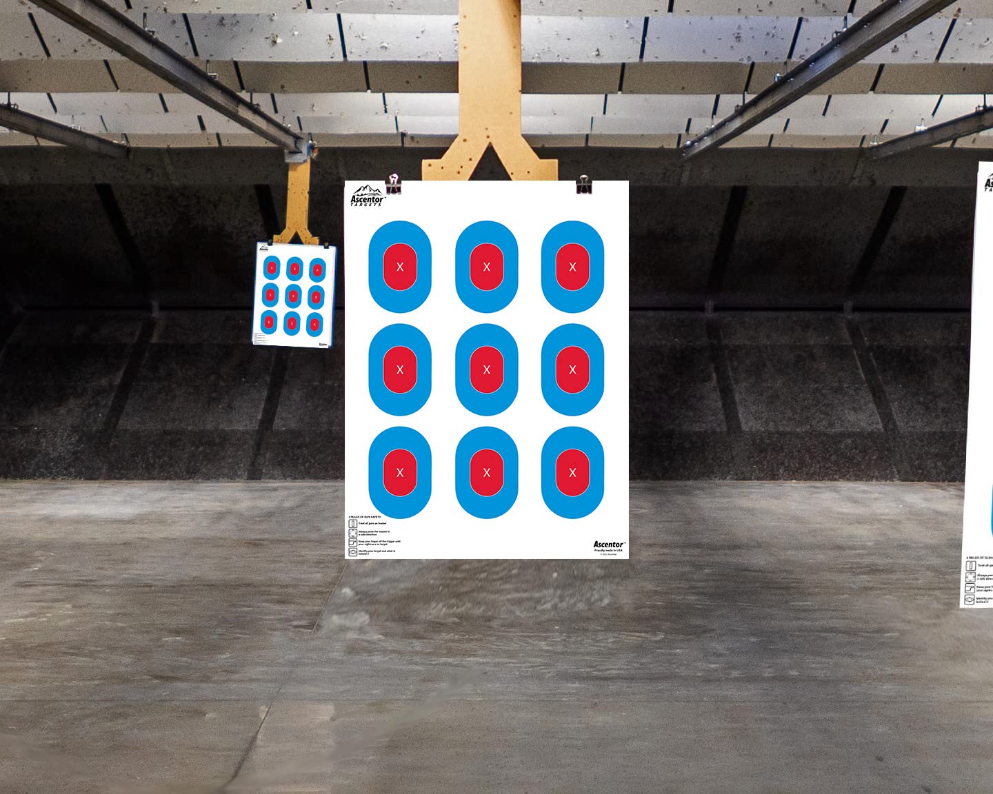 Ascentor Expert Shooting Target - 9 Zone - Large Size 18 x 24 - Pack of 25 - Blue