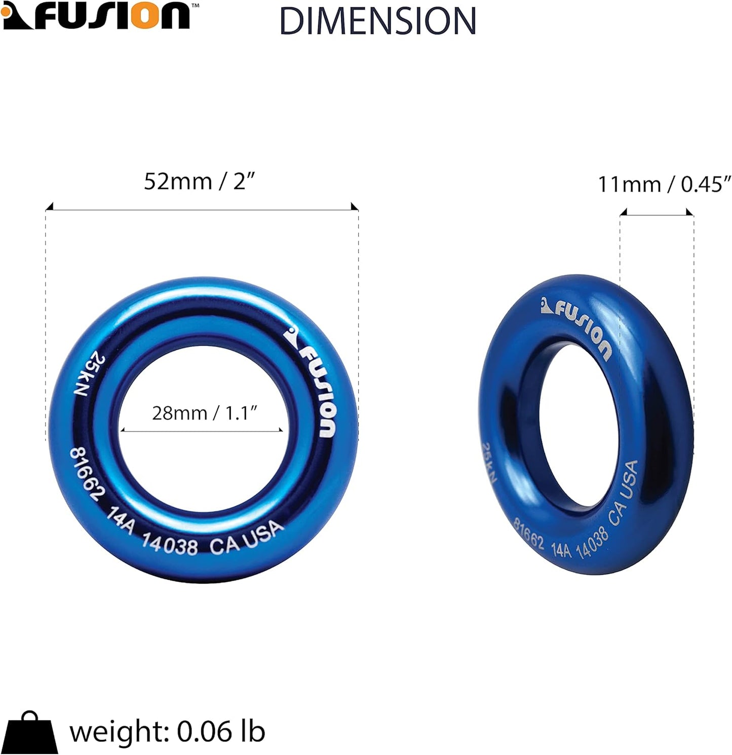 Fusion Climb Aluminum O-Ring Small 2"