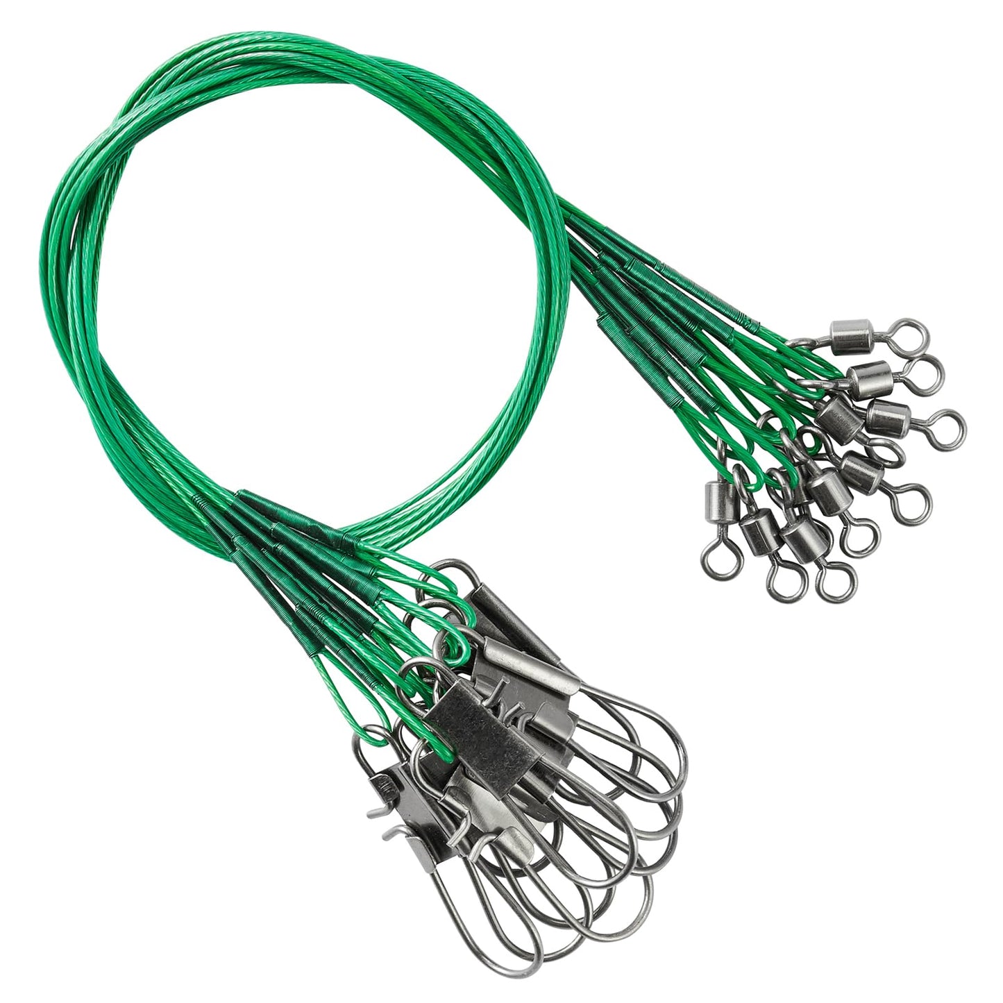 AMYSPORTS Saltwater Steel Leaders Fishing Rigs Heavy Duty Wire Leader Lures High Strength Fishing Leader Freshwater Black Nickel #4 50lb 11.8in 30pcs