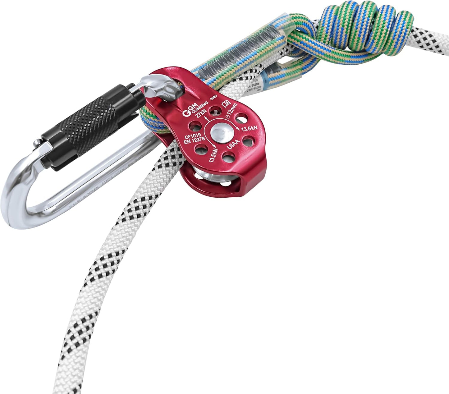 GM CLIMBING Fixed Micro Pulley 27kN CE UIAA Certified Slack Tender for Hitch Tending