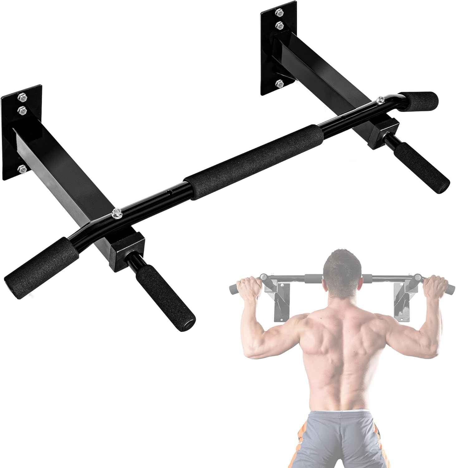 Wall Mounted Pull Up Bar - Multifunctional Home Gym Strength Training Equipment