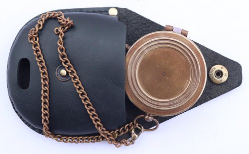 MADSNIIB Brass Engraved Nautical Compass with Leather Case, Antique Gift for Birthday, Wedding, Anniversary, Christmas, Valentine, Portable Compass for Hiking (Be Strong Engraved Brass Compass)