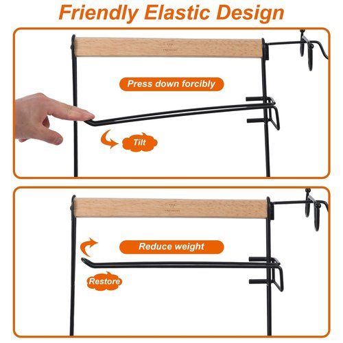 VIKEYHOME Grill Caddy, Picnic BBQ Organizer for Camping Outdoor Mesh Basket with 3 Hanging Hooks and Paper Towel Holder, Ideal Table Storage Tools for RV Camper/Tailgating/Flatware