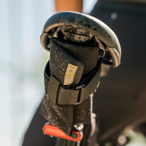 PACK2RIDE Blossom Bike Saddle Roll Bag - Water Resistant, Durable Cordura Fabric & Bicycle Tool Kit Holder - Under Seat Storage, Bike Pouch, Seat Roll for Road, Gravel Cycling (Black)