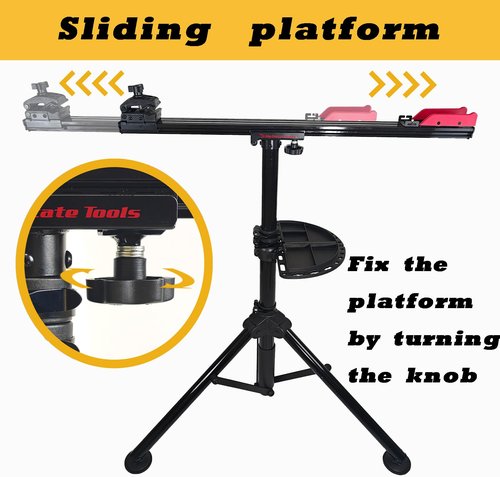 ROTATE TOOLS RT-200BH Bicycle Repair Mechanics Workstand - for Home or Professional Team Use - Mountain or Road Bike Maintenance with Plate Tools Holder - Aluminum Pro Sports