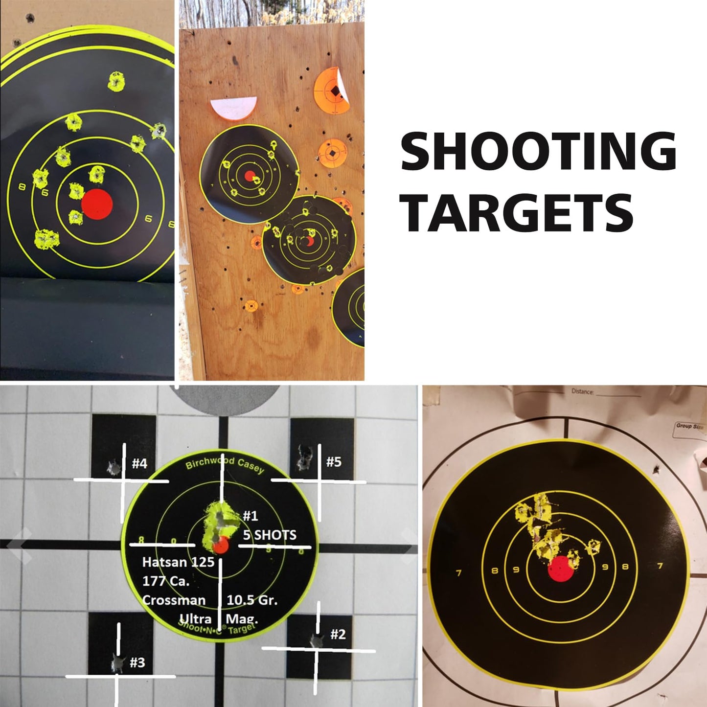 Aonxi 60 Pack Self Adhesive Shooting Targets, Reactive Sticker Target with Visual Feedback, Cover-up Patches Shooting Target for Gun, Pistol, Rifle, Bb Gun, Airsoft, Pellet Gun, Air Rifle