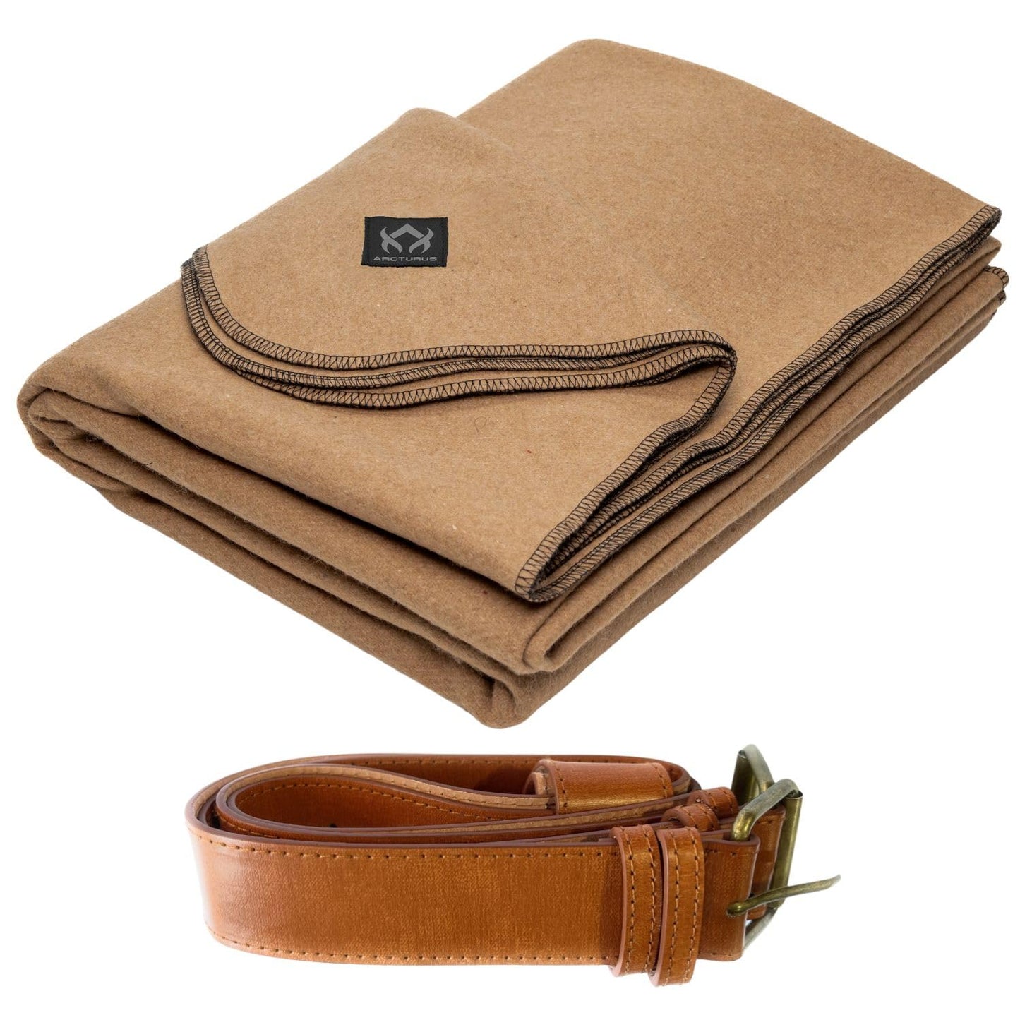 Arcturus Camel Wool Blanket and Carry Straps Bundle