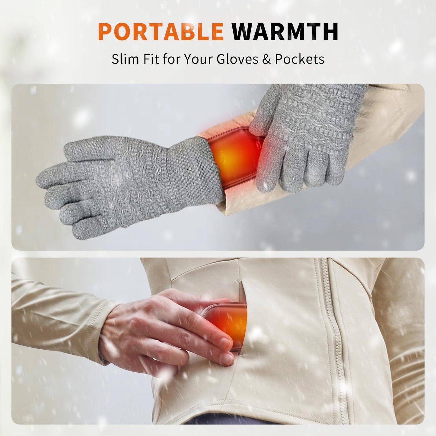Hand Warmers Rechargeable 2 Pack Magnetic Electric Hand Warmer with Digital Display, Portable Pocket Hand Warmer, for Men Women, Outdoors, Games, Camping, Hunting