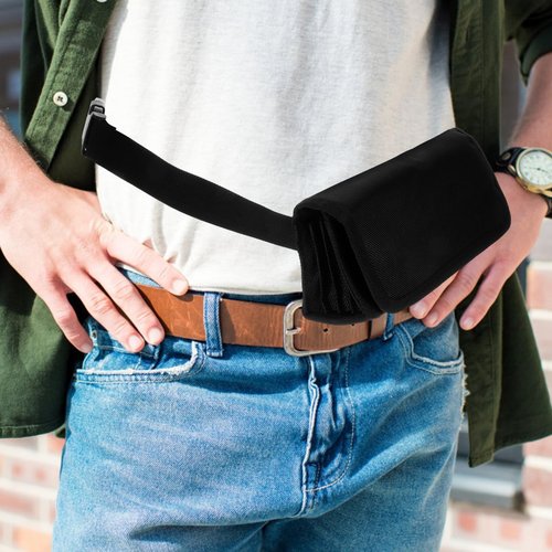YARNOW Cashier Waist Bag - Oxford Cloth Fanny Packs for Women and Men, 9 x 2.4 x 3.1 Inch, Black