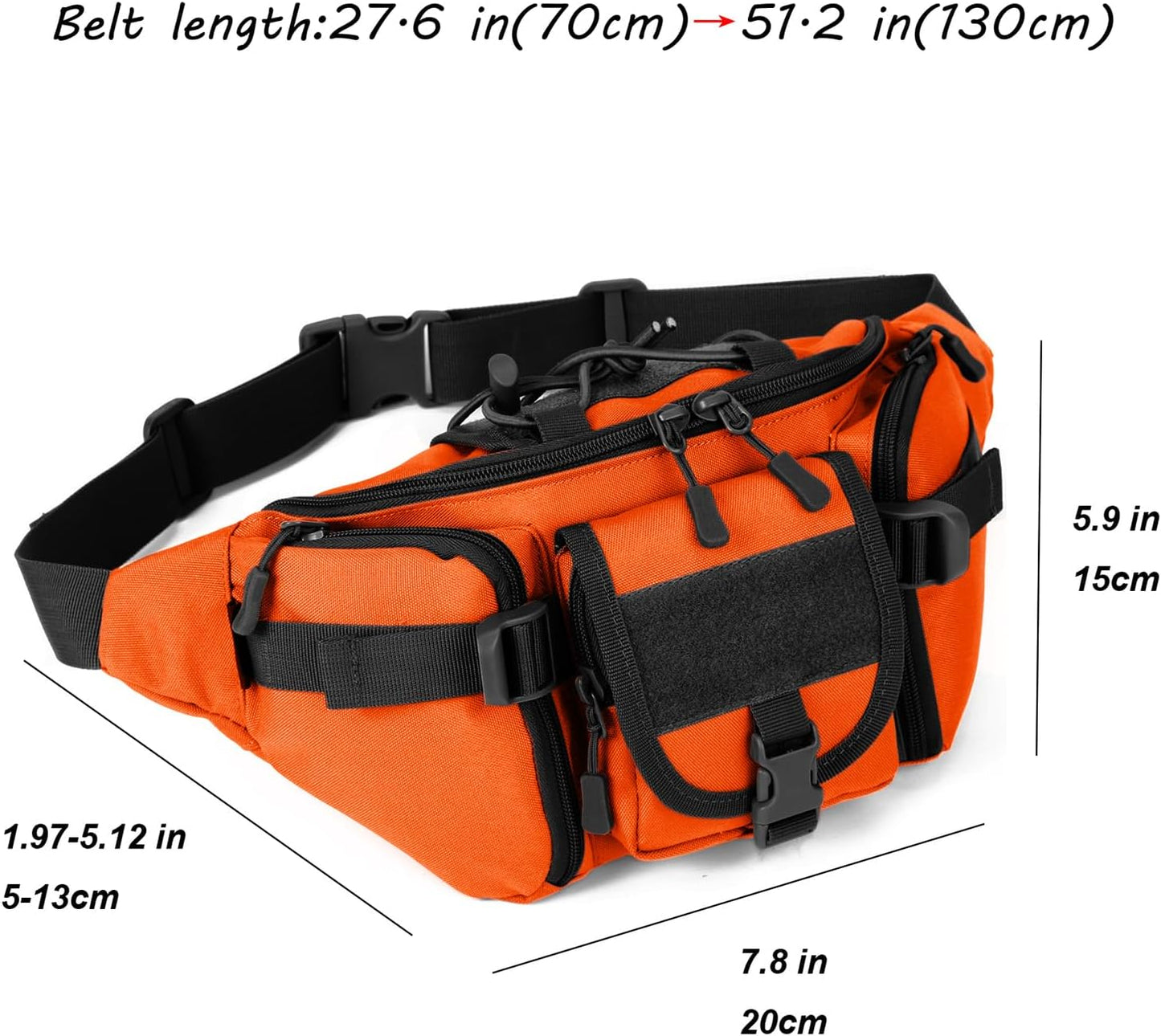ArcEnCiel Tactical Fanny Pack for Men Waist Bag Hip Belt Outdoor Hiking Fishing Bumbag with Patch