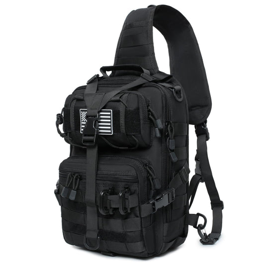 Lemubeane Tactical Sling Bag Backpack Military Rover Shoulder Sling Pack EDC Molle Range Bag Crossbody Chest Pack (Black)