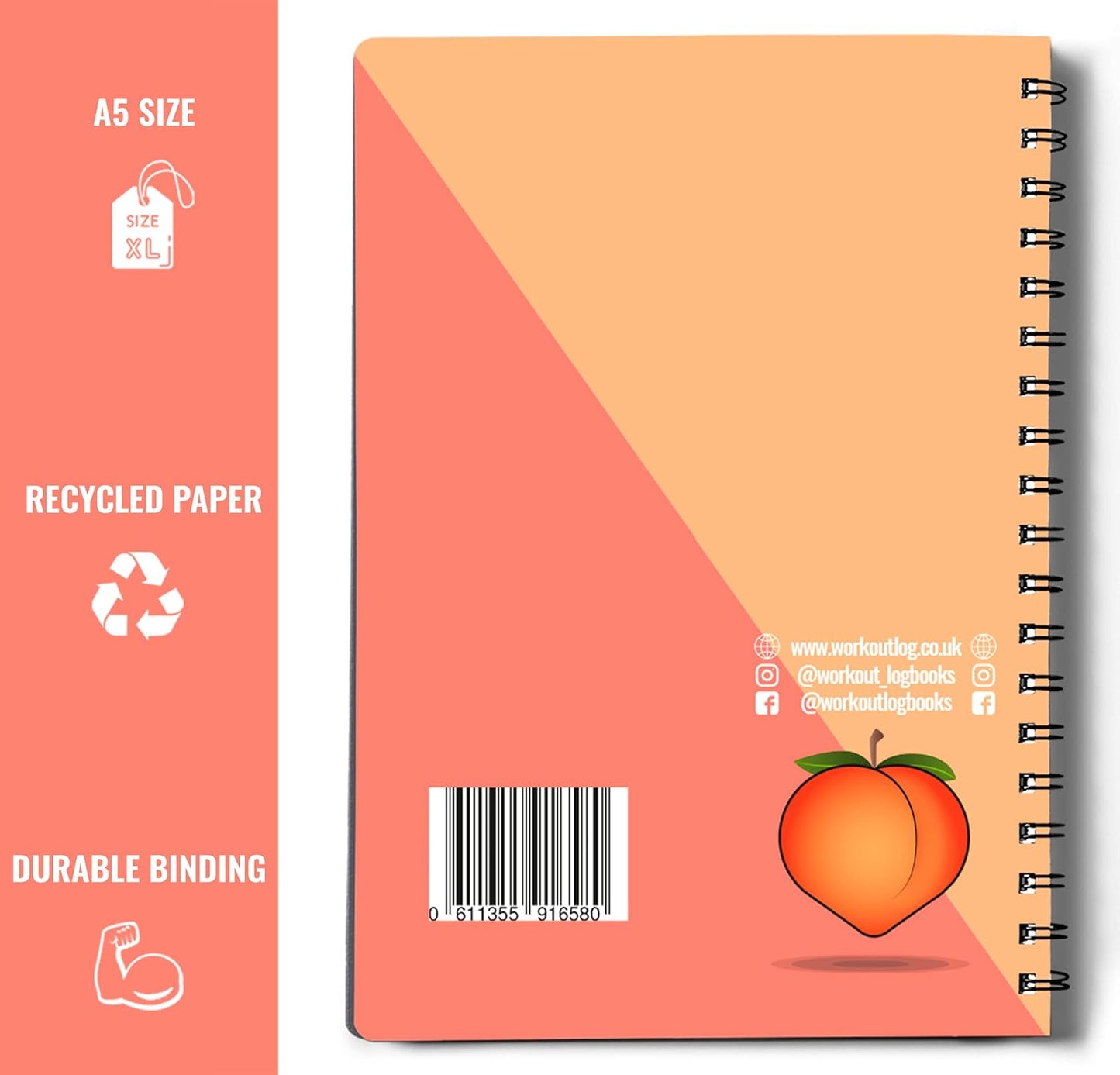 Workout Planner for Daily Fitness Tracking & Goals Setting - A5 Size, 6” x 8”, Charcoal Gray - Men & Women Personal Home & Gym Training Diary - Log Book Journal - by Workout Log Gym