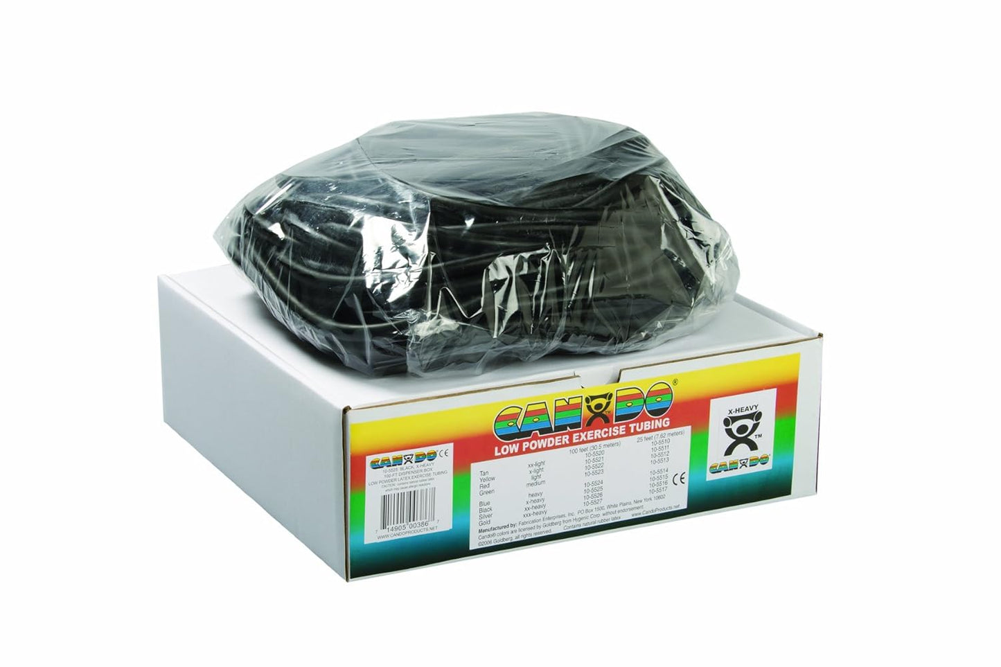 Cando 10-5723 Green Latex-Free Exercise Tubing, Medium Resistance, 100' Length