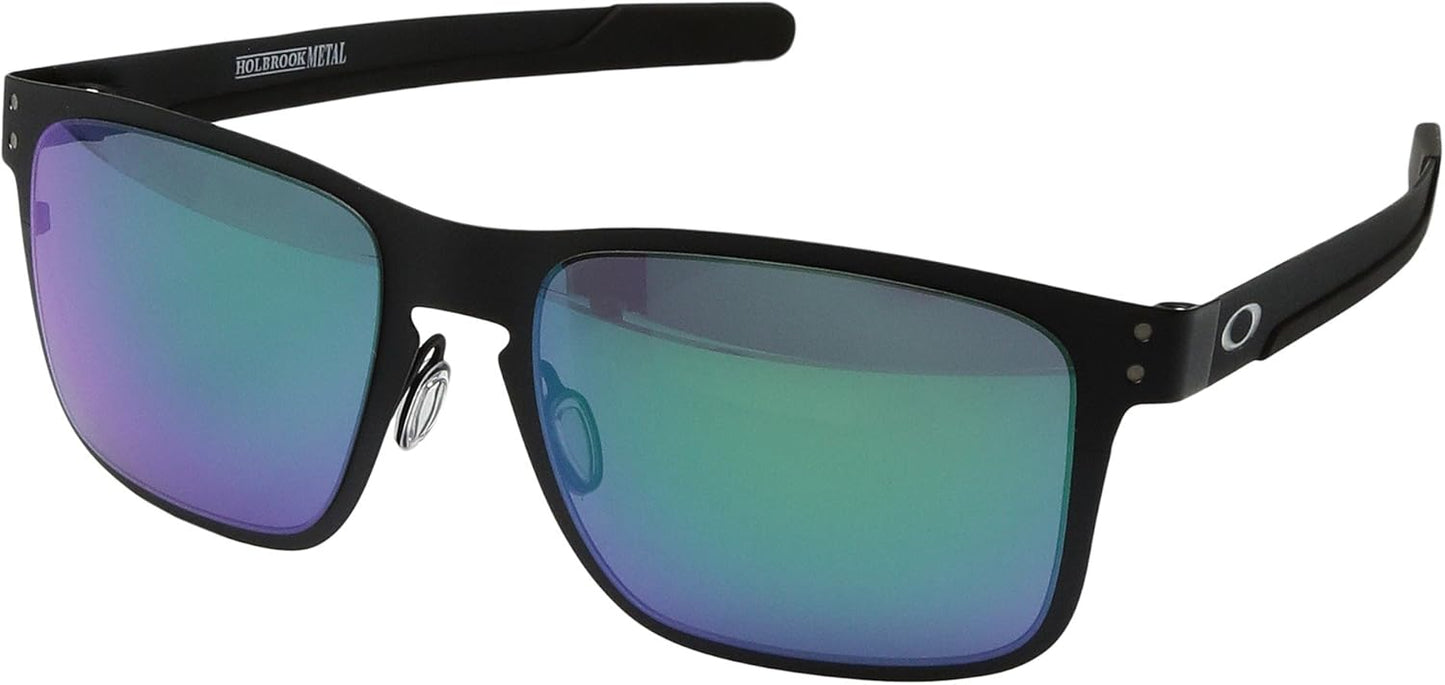 Oakley Holbrook Metal Sunglasses Matte Black with Jade Iridium Lens 55mm OO4123-0455
