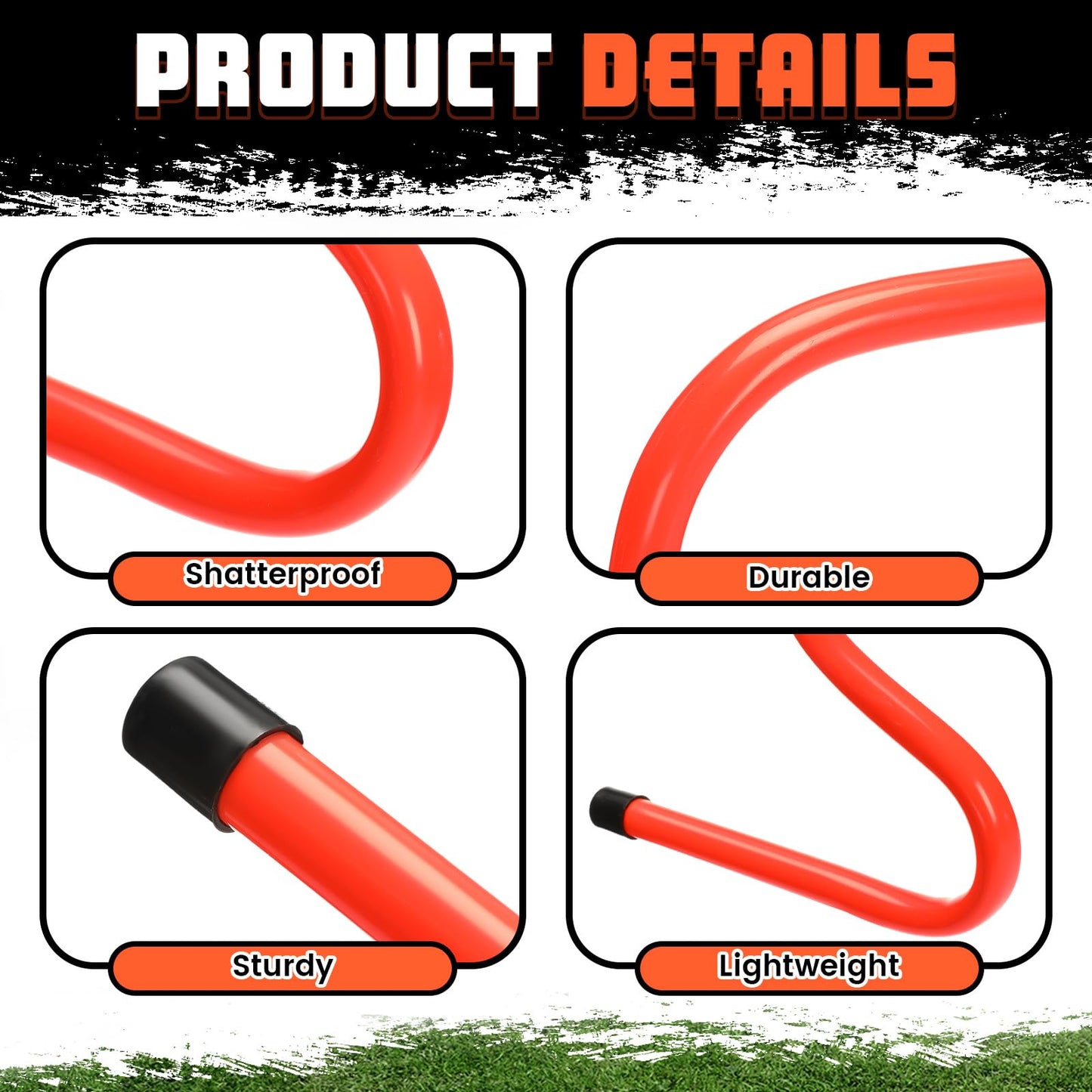 Gemscream 6 Sets 12" Speed Agility Training Hurdles for Athletes Soccer Training Hurdles Agility Training Equipment with Marker Cone Adjustable Training Hurdle Plyometric Hurdles for Basketball