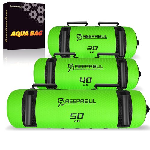 SAEEPABUL Aqua Bag Water Weight Bag for Strength Training, Portable Sandbag Alternative for Full Body Fitness, Core and Balance Workouts, Ideal for Home Gym and Travel Weight Training - Green