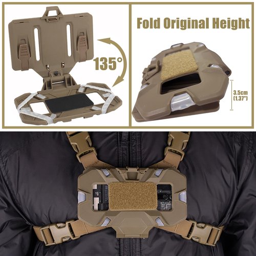 BShasrlim Tactical Vest Phone Holder, Airsoft Vest Accessories molle Mount,Universal Plate Carrier Phone Mount for Screen Size 4.7"-6.7"