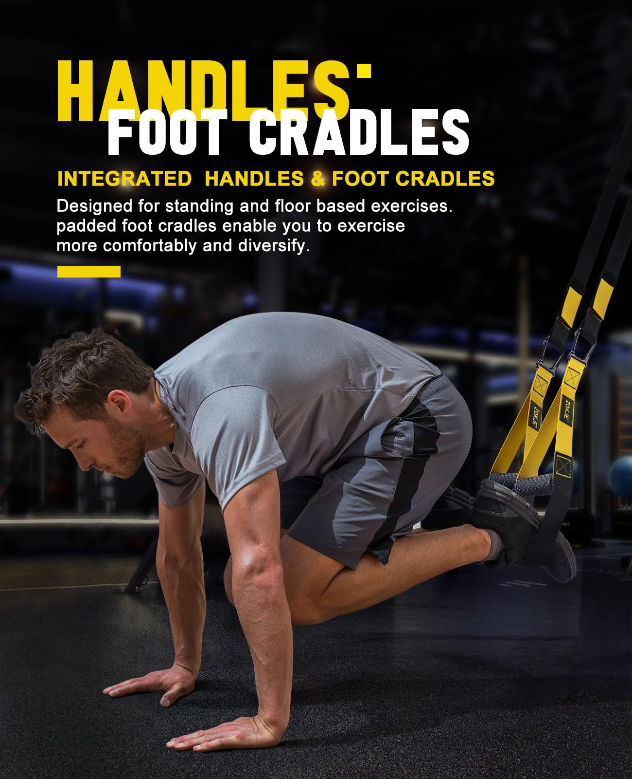 Home Resistance Training Kit, Bodyweight Resistance Straps for Full-Body Workout, 2 Adjustable Workout Straps with Handles, Door Anchor, Supports Up to 500Lbs, All-in-ONE Home Gym Equipment