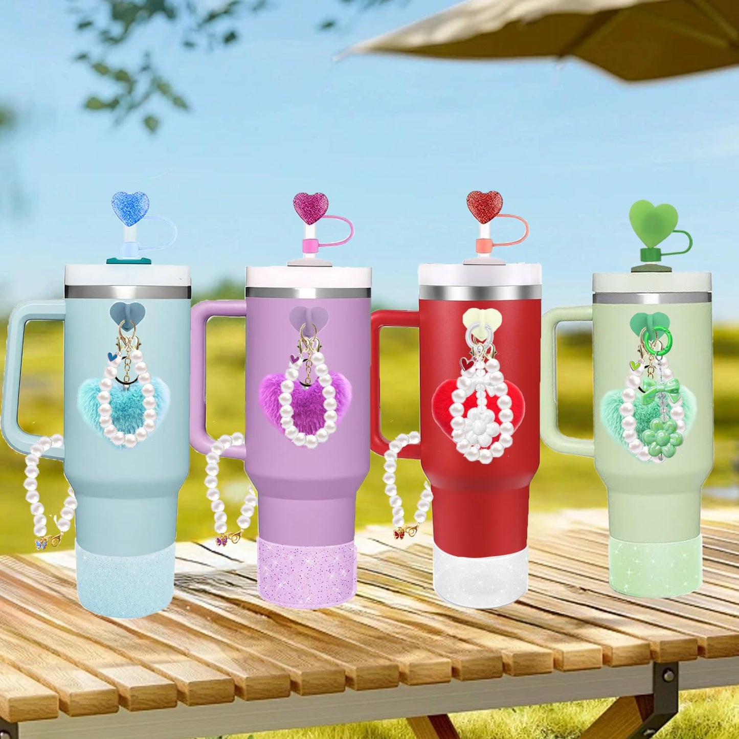 Accessories for Stanley Cup Water Bottle Siliocne Boot Keychain Charms for Stanley Cup 41oz Tumbler