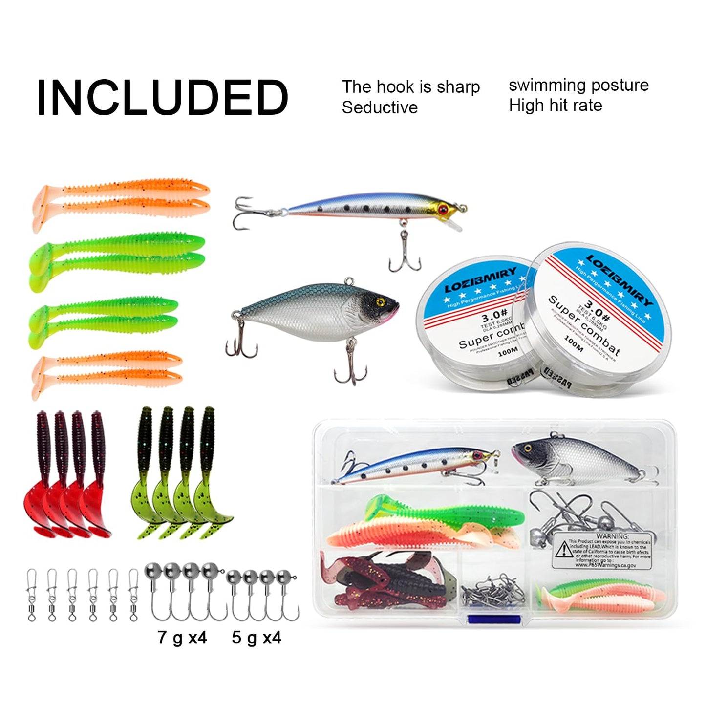 Fishing Rod Reel Combos, 2PCS 2.1m/6.89ft Collapsible Fishing Rods + 2PCS Spinning Reels + Fishing Lines Fishing Lures Carrier Bag, Telescopic Fishing Pole Set Sea Saltwater Freshwater Kit