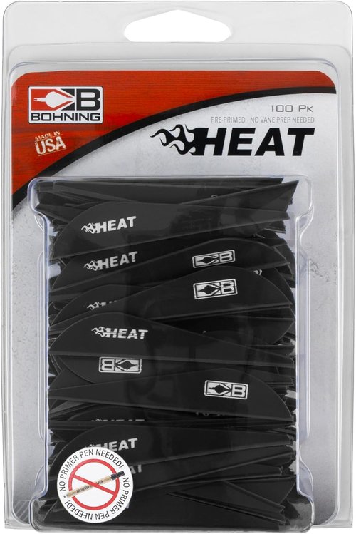 Bohning Heat Vanes, Low Profile Hunting Vane, 2.5" Black, 100pk
