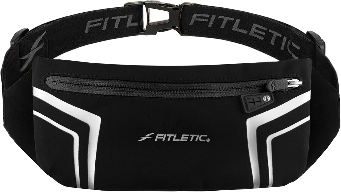 Fitletic Modern Sports Running Belt For Men & Women – Water Resistant Pouch - Fits All Smart Phones- Lightweight, Low Profile Design –Lycra Coated With Inner Card Organizer Pocket