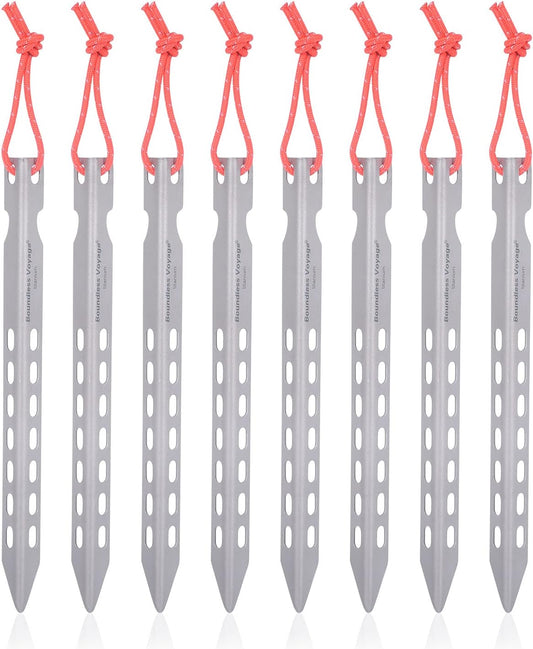 iBasingo 6pieces/Lot Ultralight Titanium Tent Pegs Outdoor Camping Tent Stakes for Sand Heavy Duty Portable Tent Nail for Garden Picnic A-Ti4008P