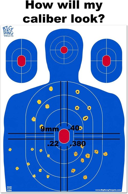 Blue Silhouette Reactive Splatter Target - 18x24 Inch Shooting Practice Target