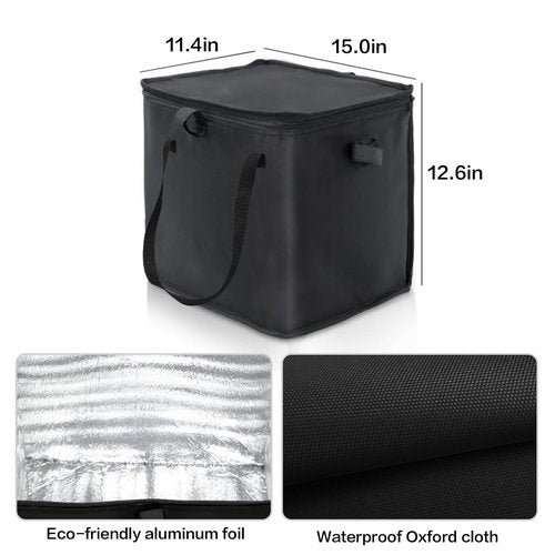 Cooler Bag Wheeled，Large Insulated Rolling Cooler Collapsible Leakproof Portable Hard Framed Ice Packs for Camping Picnic Beach Travel (Black, 5.7 inch Wheels)