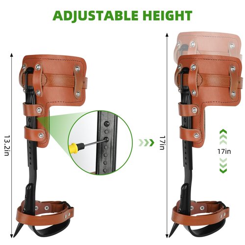 Xeoca Tree Climbing Spikes Set Tree Climbing Gear 1 Pair Alloy Steel Climbing Spurs 350lbs Load Capacity Arborist Equipment for Climbers, Fruit Picking and Lumberjack