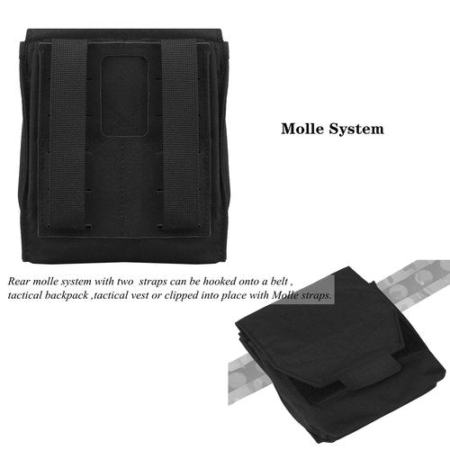 Tactical Utility Pouch Multipurpose Outdoor Molle Dump Pouch Storage Solution for Camping, Hiking, and Tactical Gear, Durable and Versatile Organizer Bag (Black)