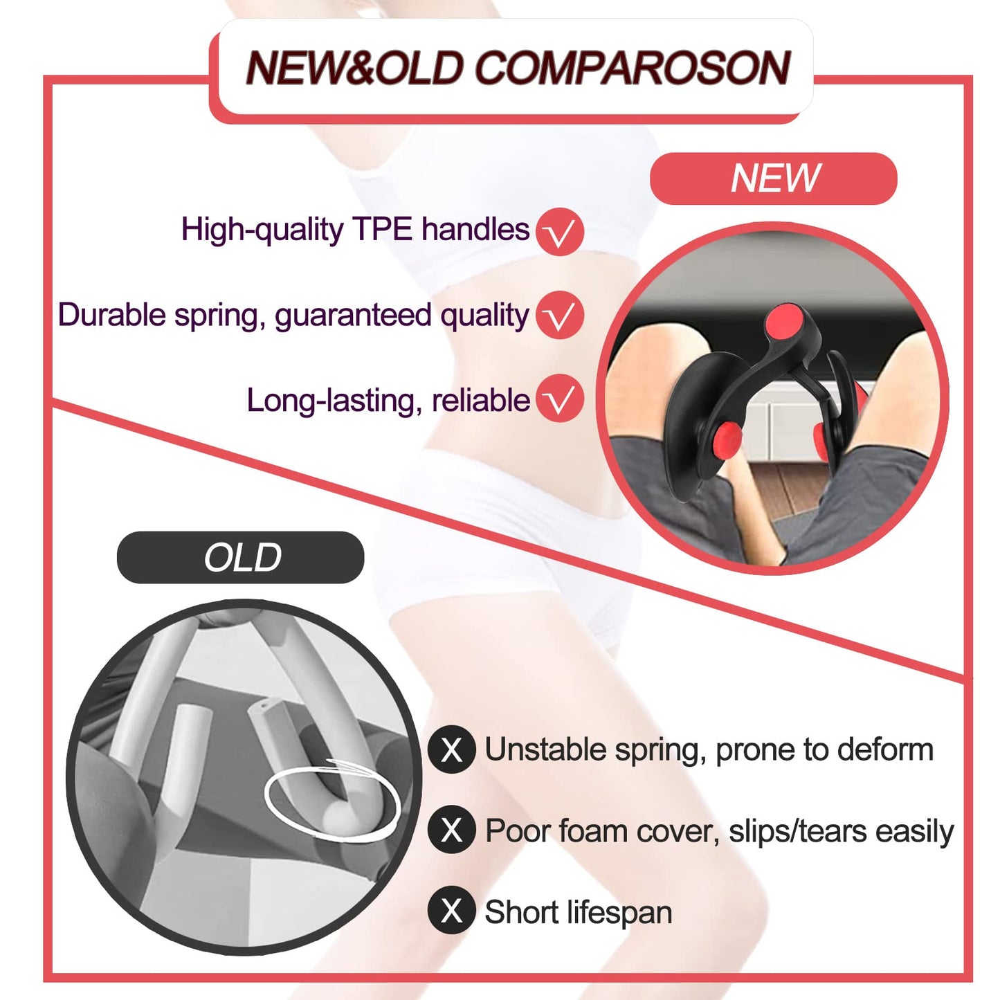 35lb Kegel Exerciser Pelvic Floor Muscle Exercise Devices Inner Thigh Trainer Workout Equipment Train for Home Hip Under Desk Exercise Men Women Black with Band